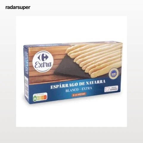 Espárragos blancos de Navarra 6/10 Extra Carrefour 125 g.