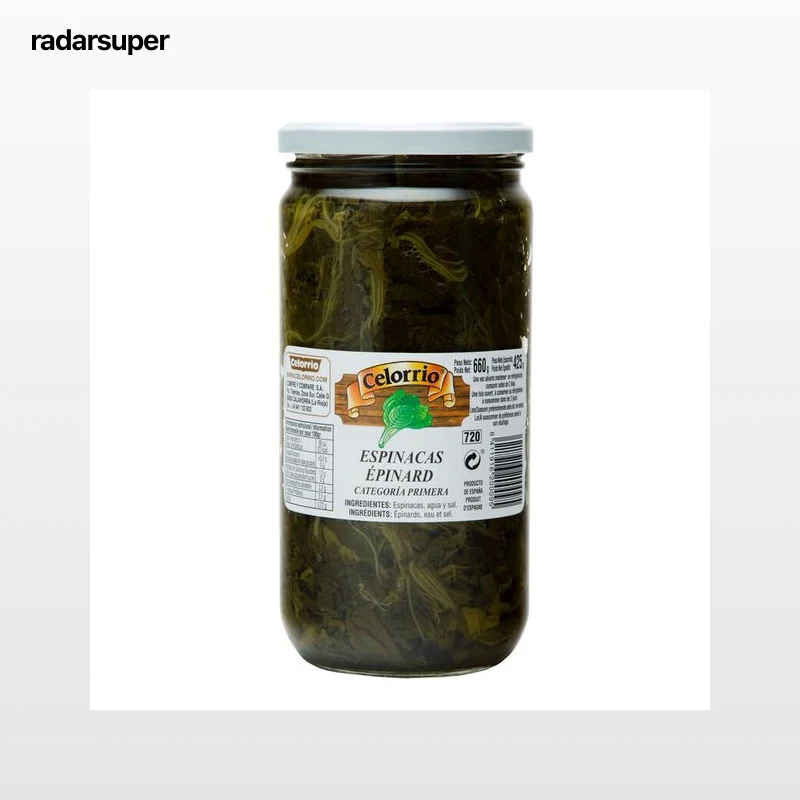 Espinaca Celorrio tarro de cristal 425g