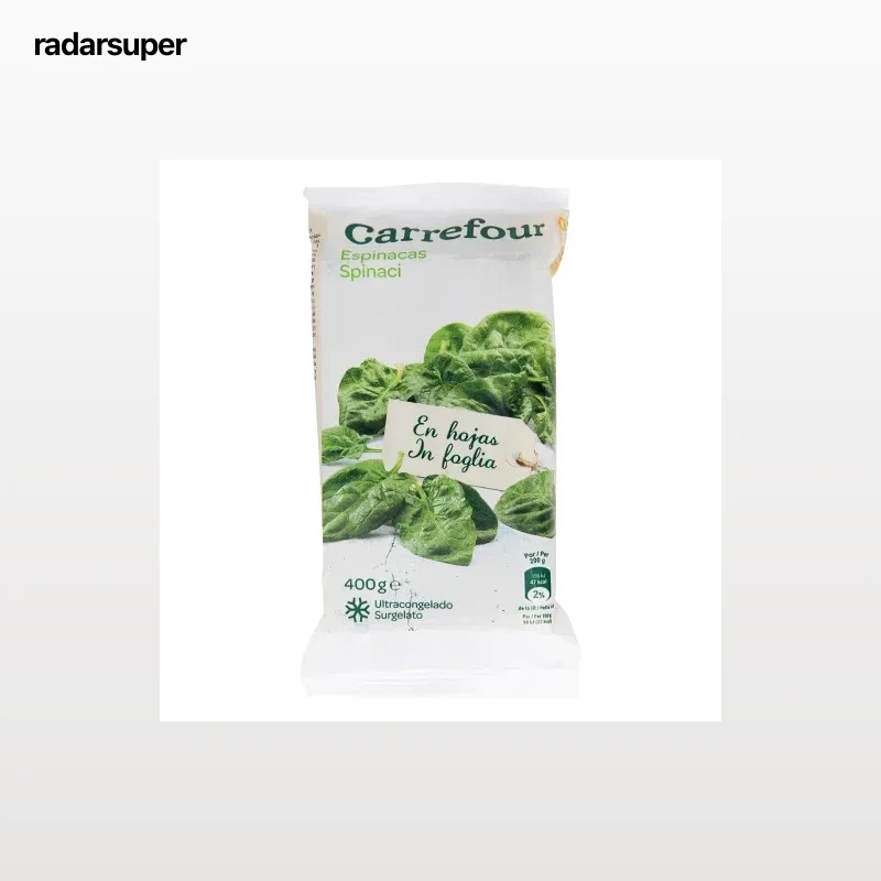 Espinacas en hojas Carrefour 400 g.