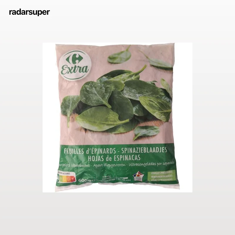 Espinacas en hojas Carrefour Extra 600 g.