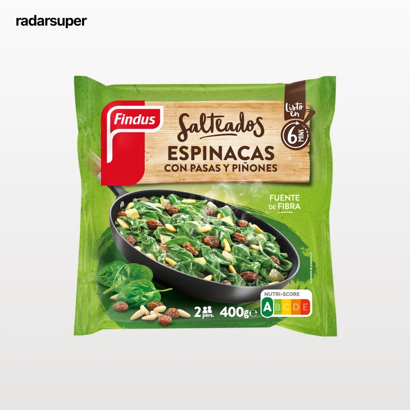 Espinacas Findus 400g con pasas y piñones