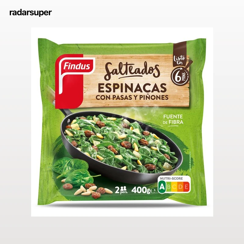 Espinacas con pasas y piñones Findus 400 g