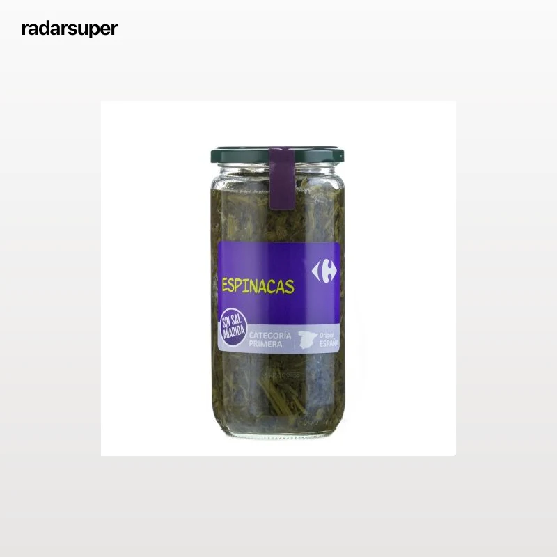 Espinacas sin sal añadida Carrefour 425 g.