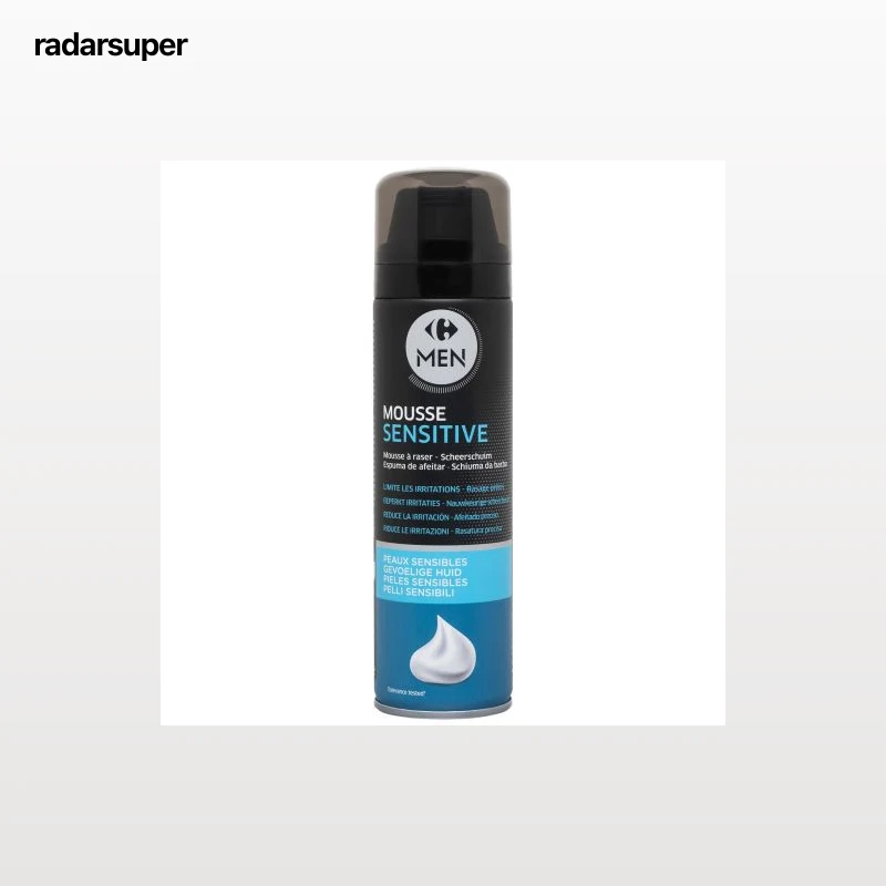 Espuma de afeitar piel sensible Carrefour Men 250 ml.