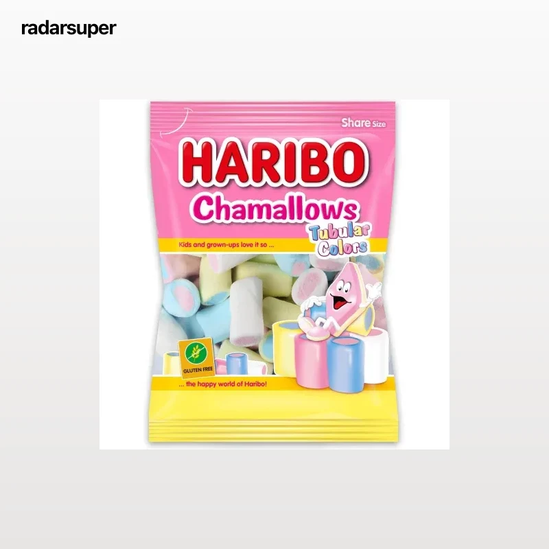 Espumas dulces Haribo Chamallows Tubular Colors sin gluten 250 g.