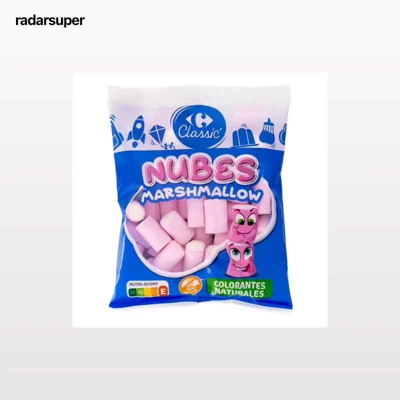Espumas dulces Marshmallow Classic Carrefour sin gluten 200 g.