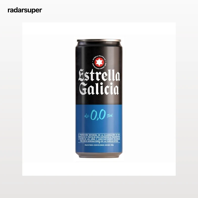 ESTRELLA GALICIA Cerveza sin alcohol (0,0% Vol.) lata de 33 cl.