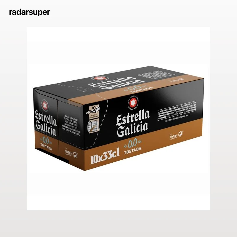 ESTRELLA GALICIA Cerveza tostada sin alcohol 0.0 % 10 uds 33 cl.