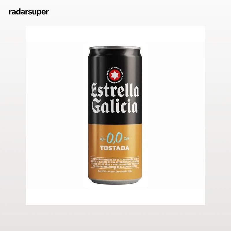 ESTRELLA GALICIA Cerveza tostada sin alcohol lata de 33 cl.