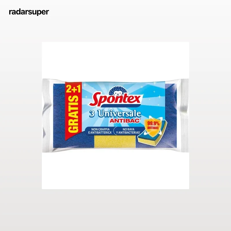 Estropajo de Fibra con Esponja SPONTEX Universal No Raya 2 ud