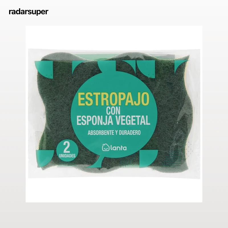 Estropajo con esponja Lanta 2 uds vegetal