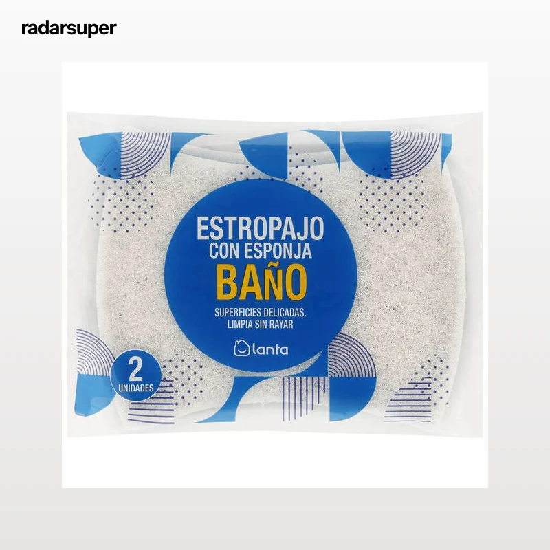 Estropajo fibra blanca Lanta 2 unidades baño