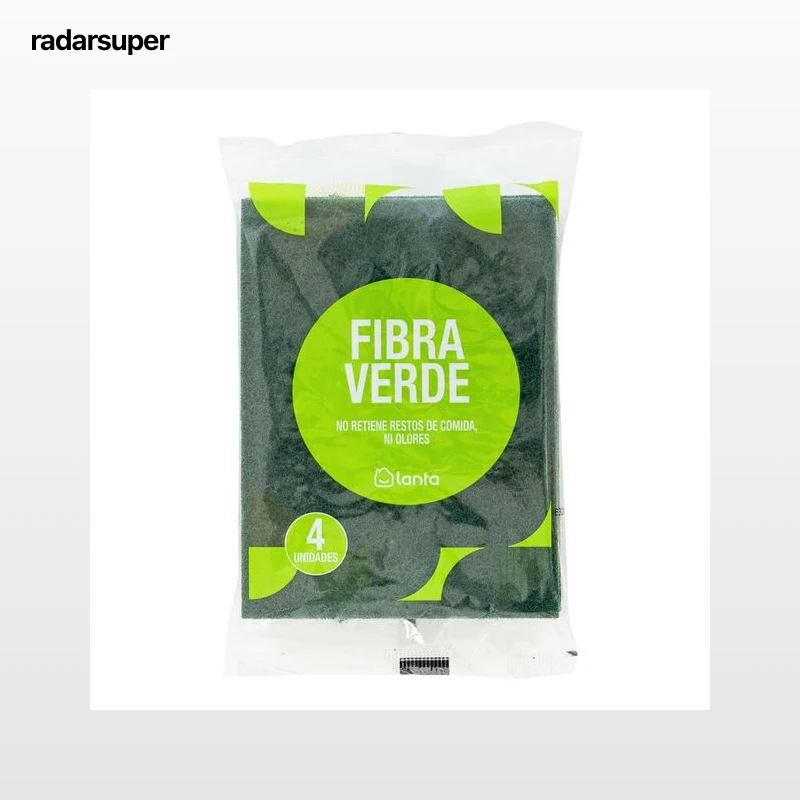 Estropajo fibra Lanta 4 unidades verde