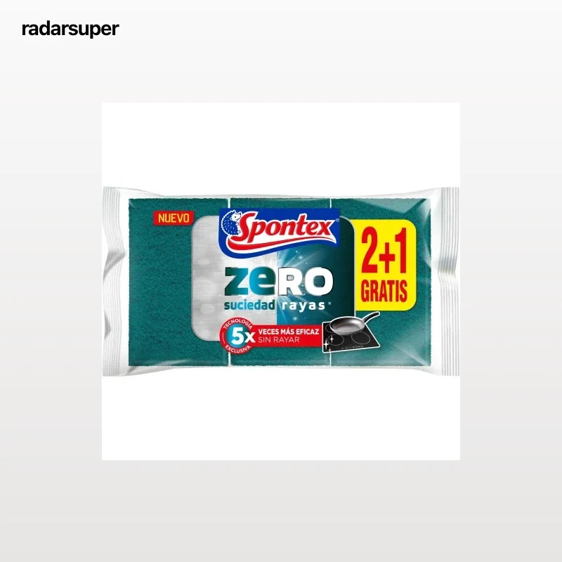 Estropajo Fibra y Espuma SPONTEX Zero 2+1