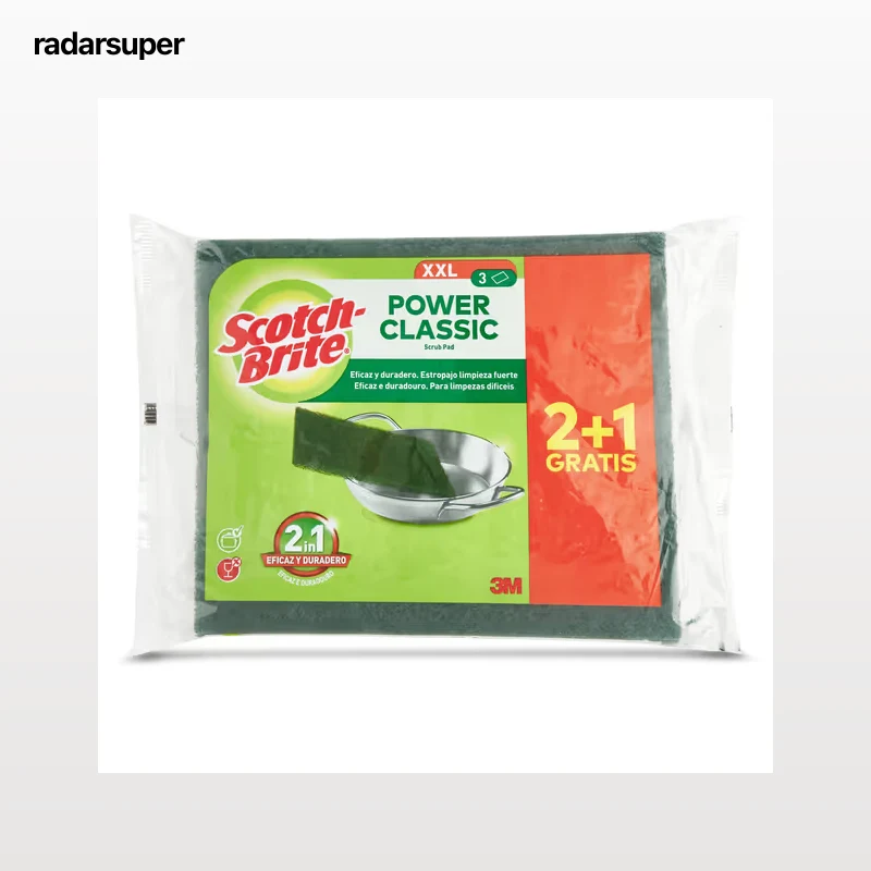 Estropajo gigante classic verde Scotch brite 3 unidades