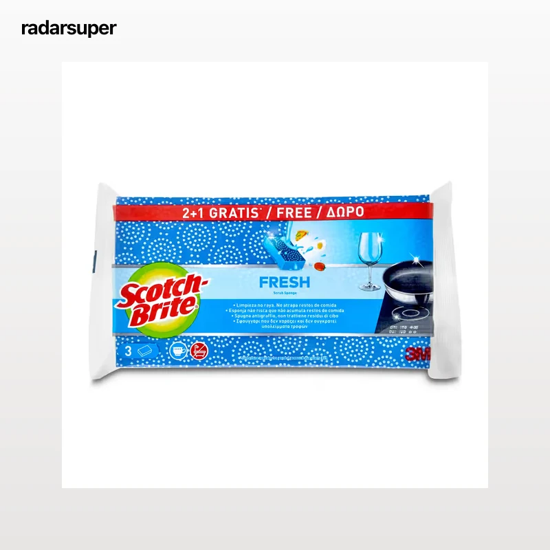 Estropajo no raya fresh Scotch brite 3 unidades