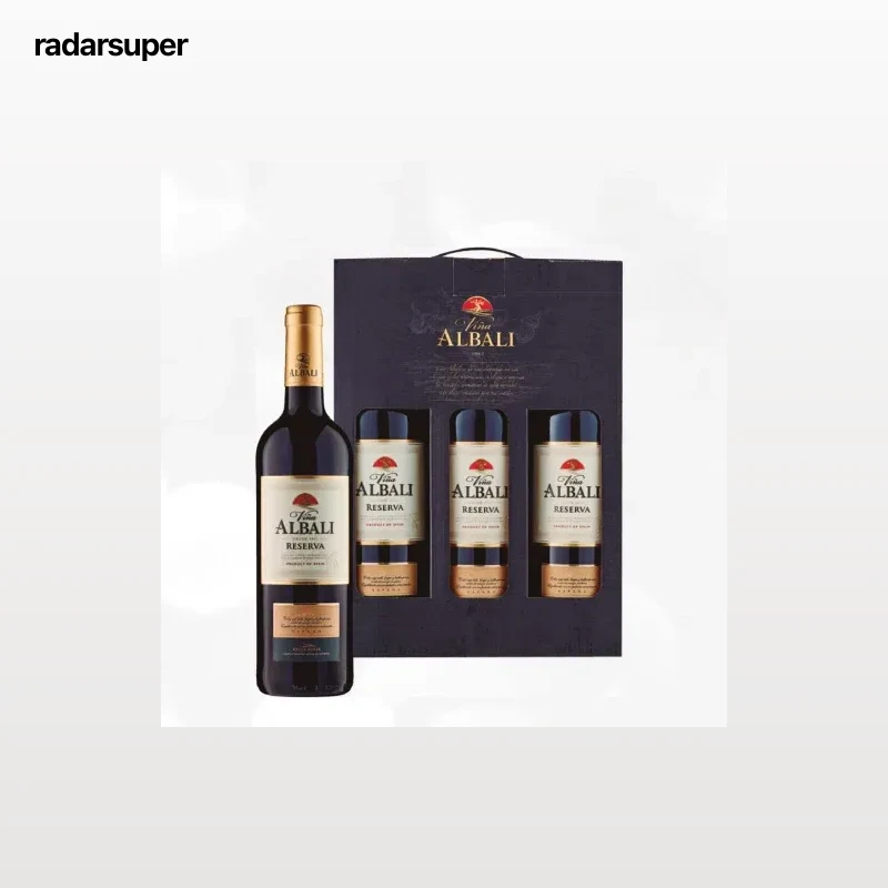Estuche con 3 botellas de vino tinto reserva Viña Albali D.O. Valdepeñas 75 cl
