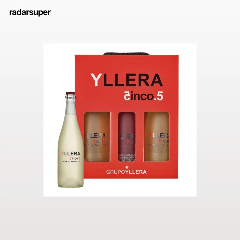 Estuche de 2 botellas de frizzante blanco verdejo Yllera 5.5 75 cl. + 1 botella frizzante rose Yllera 5.5 75 cl.