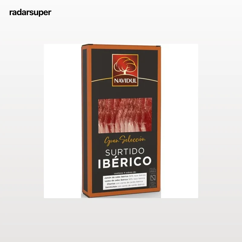 Estuche de surtido de ibéricos en lonchas Navidul pack de 4 sobres de 40 g