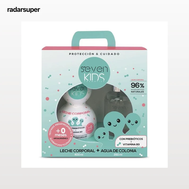 Estuche Leche Corporal 400Ml+Agua De Colonia 250Ml Seven Kids Potección Y Cuidado