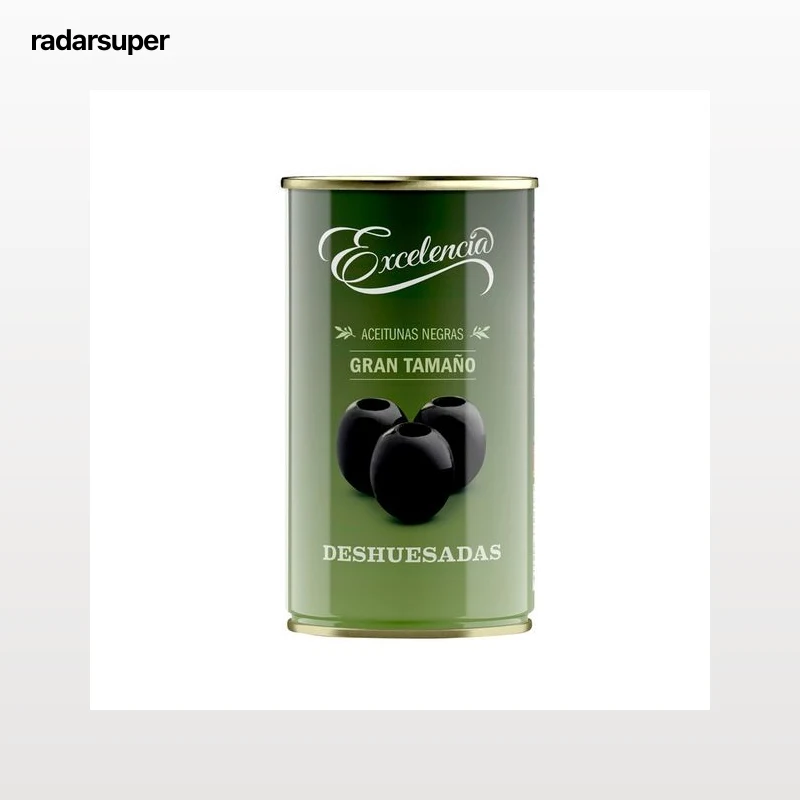EXCELENCIA Aceitunas negras sin hueso lata de 150 g.
