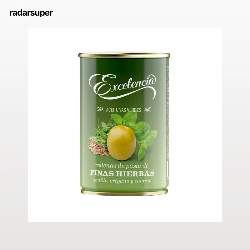 EXCELENCIA Aceitunas rellenas de hierbas aromáticas 130 g.