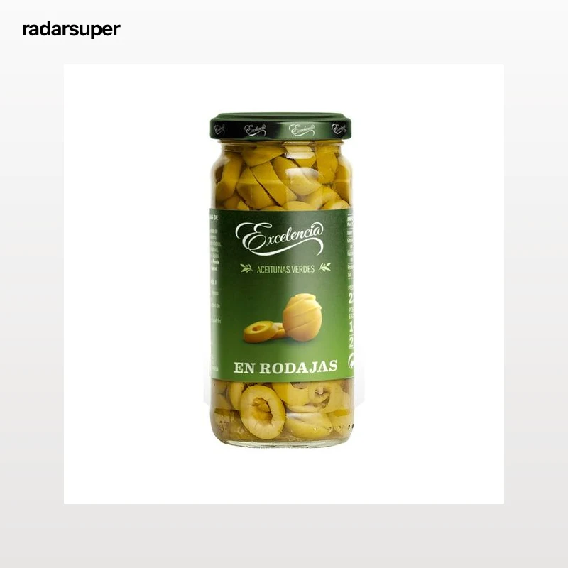 EXCELENCIA Aceitunas verdes en rodajas EXCELENCIA frasco de 105 g.