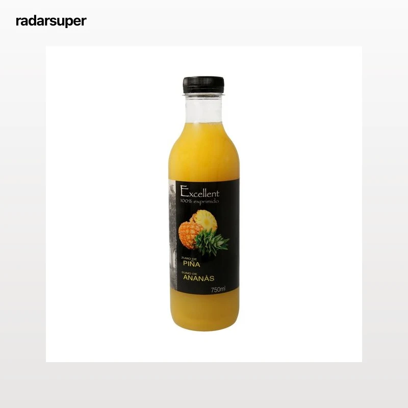 EXCELLENT Zumo refrigerado exprimido de piña botella de 75 cl.