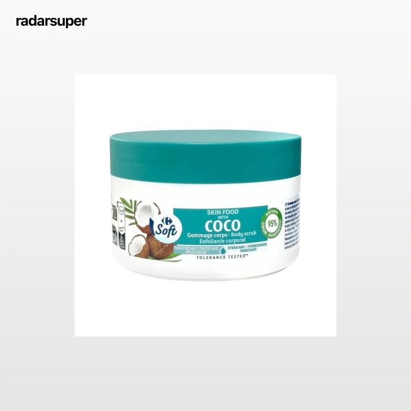 Exfoliante corporal coco Soft Carrefour 250 ml.