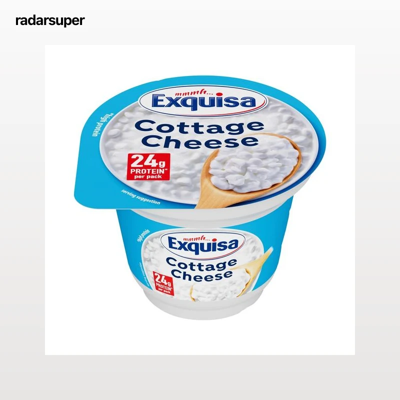 EXQUISA Copos de queso fresco cottage con alto contenido en proteina 200 g.