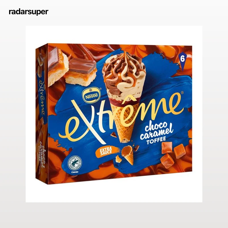 EXTRÈME de Nestlé Conos de helado de chocolate y caramelo toffee 6 x 110 ml.