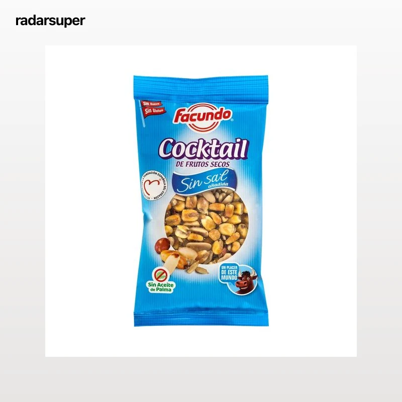FACUNDO Cocktail de frutos secos sin sal añadida bolsa de 150 g.