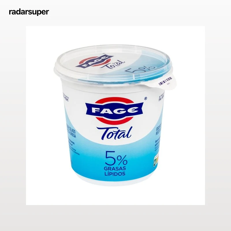 FAGE Yogur natural colado receta griega, con tan sólo 5% materia grasa Total 1 kg.