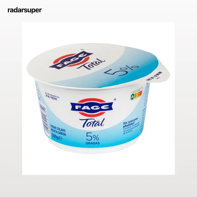 FAGE Yogur natural colado receta griega, con tan sólo 5% materia grasa Total 500 g.