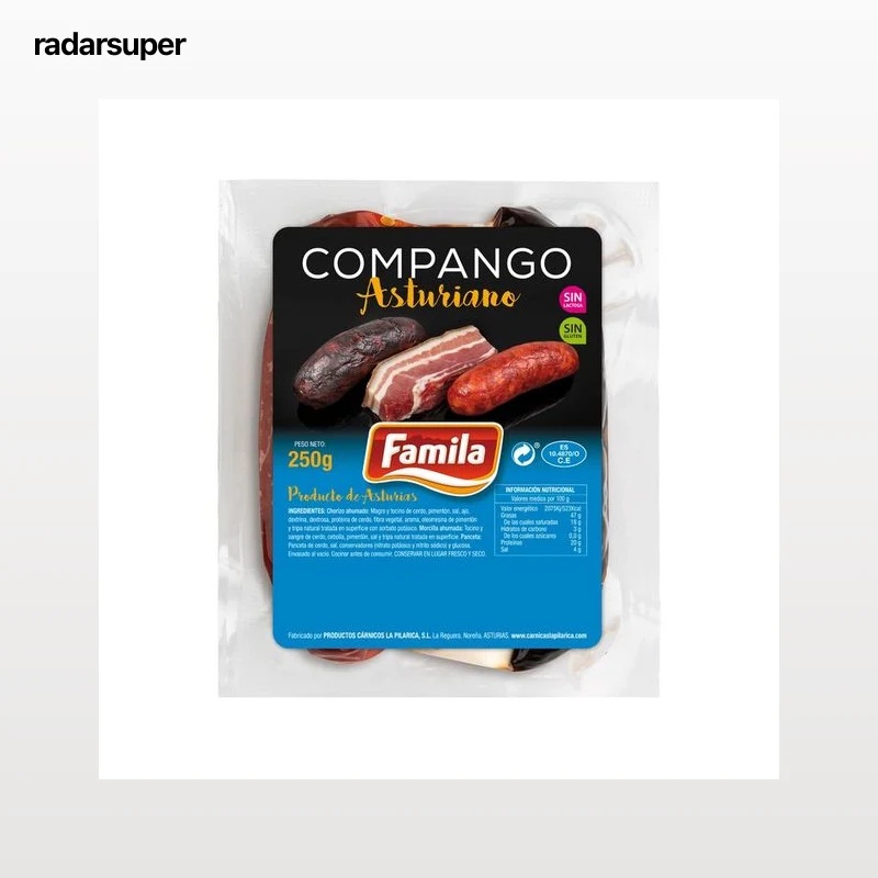 FAMILIA Compango asturiano, elaborado sin gluten y sin lactosa FAMILIA 250 g.