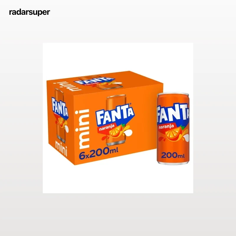 Fanta de naranja mini pack 6 latas 20 cl.