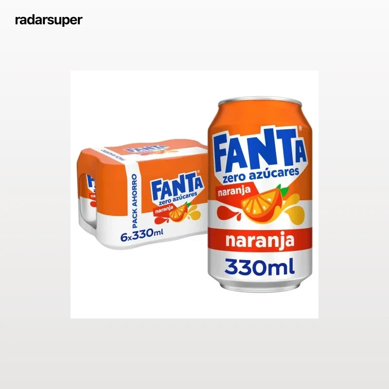 Fanta de naranja Zero pack 6 latas 33 cl.