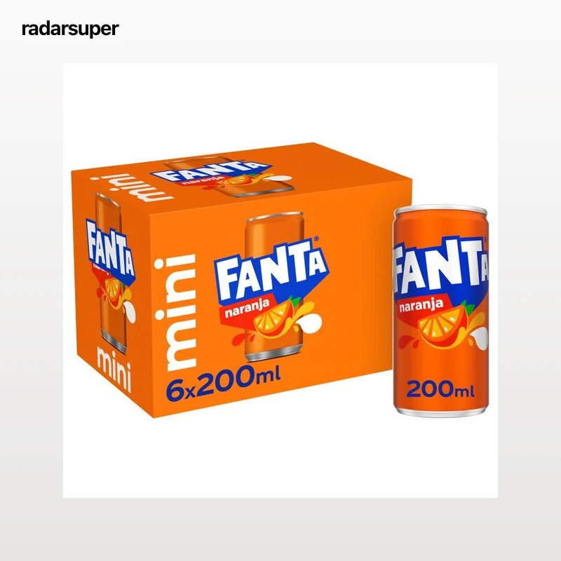 FANTA MINI Refresco de naranja pack lata 6 und x 200 ml.