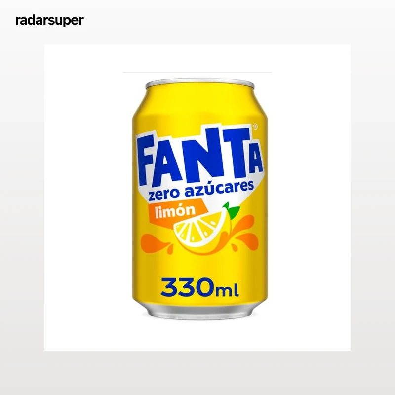 FANTA ZERO Refresco de limón zero Azúcares lata de 330ml