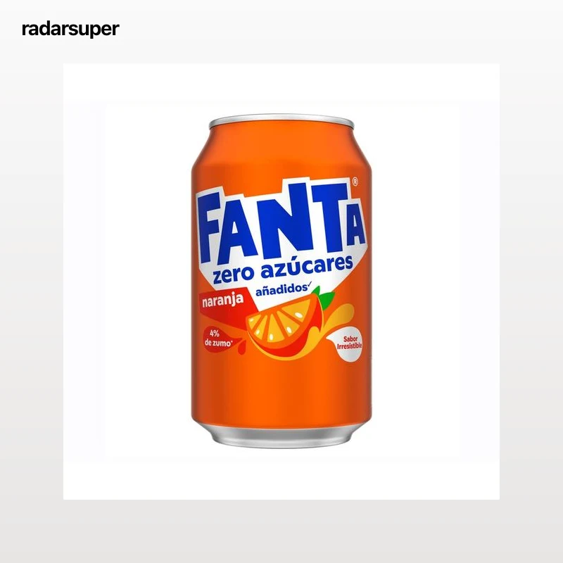 FANTA ZERO Refresco de naranja lata zero azúcares de 330 ml.