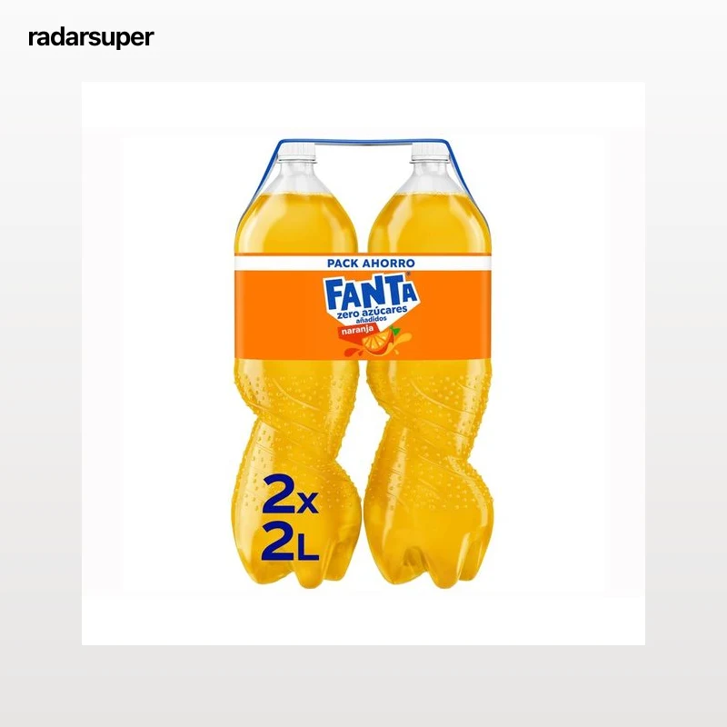 FANTA ZERO Refresco de naranja sin azúcares añadidos pack 2 botellas x 2 l.