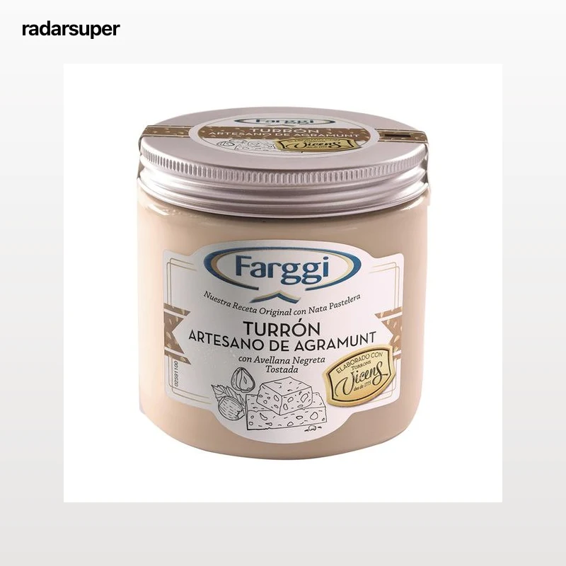 FARGGI Tarrina de helado de turrón artesado de Agramunt con avellana negreta tostada 450 ml.