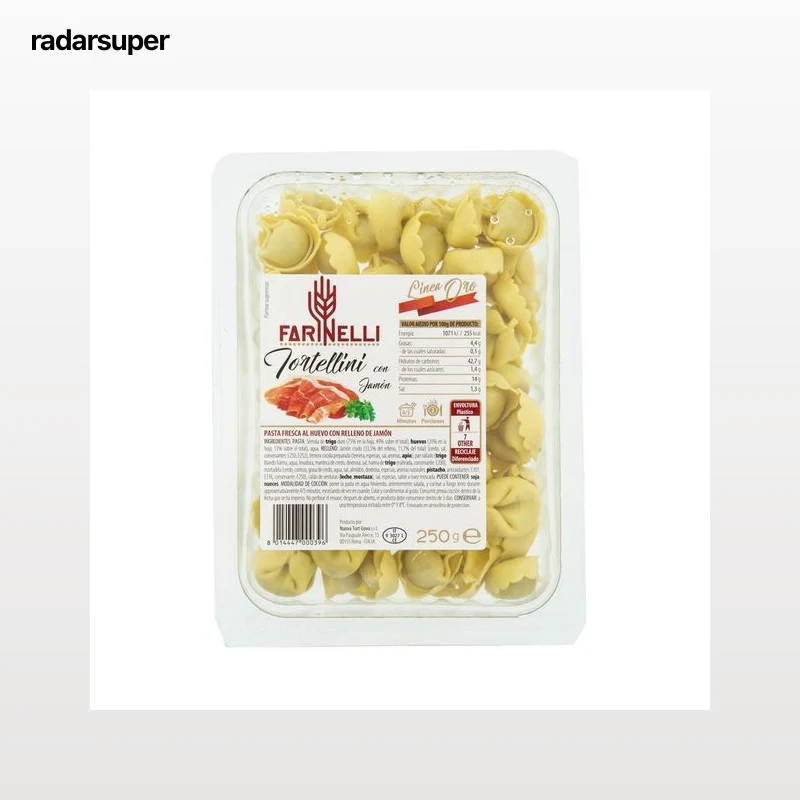 FARINELLI Tortellini de pasta fresca al huevo rellenos de jamón serrano FARINELLI Linea oro 250 g.