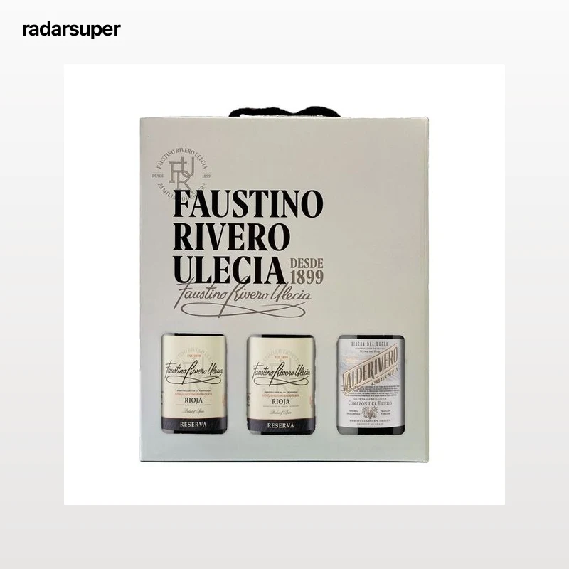 FAUSTINO RIVERA ULECIA Estuche vino tinto reserva (2) con D.O. Ca. Rioja + vino tinto crianza con D.O. Ribera del Duero.
