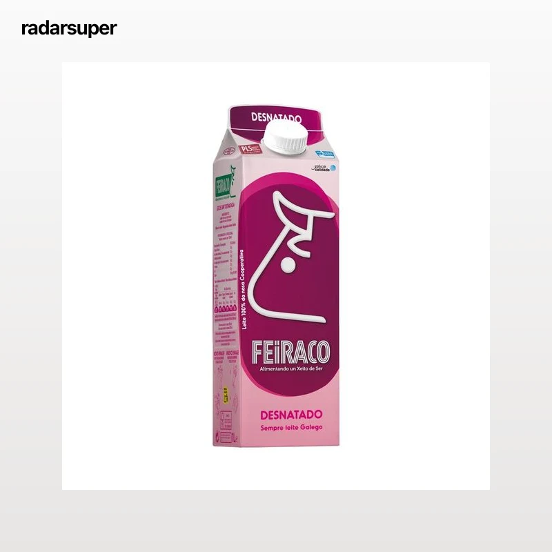 FEIRACO Leche de vaca desnatada de origen 100% gallega 1 l.
