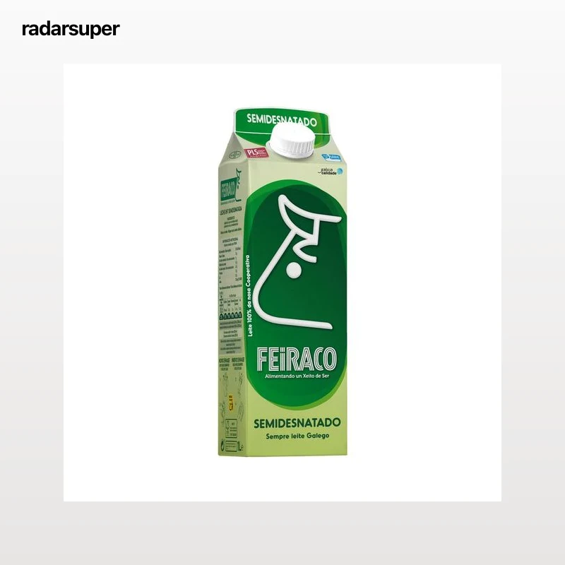 FEIRACO Leche de vaca semidesnatada y de origen 100% gallega 1 l.