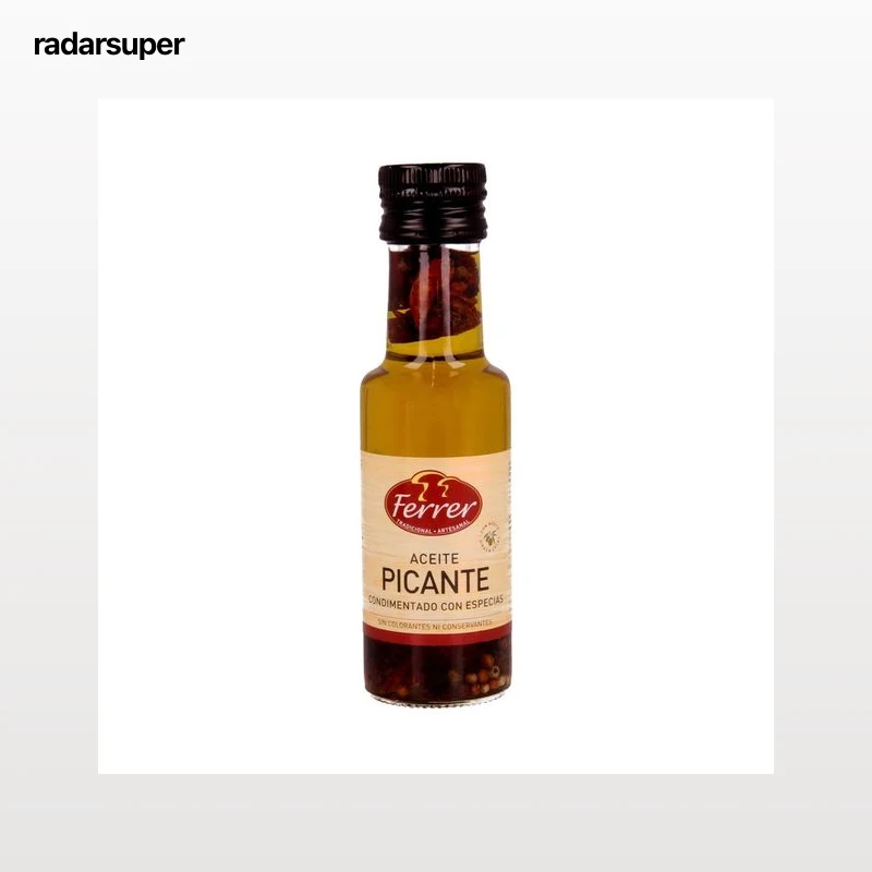FERRER Aceite picante condimentado con especias botella de 166 ml.