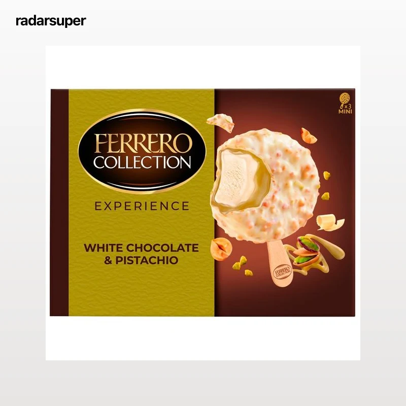 FERRERO Collection experience Helado de avellana con chocolate blanco y trocitos de pistacho 3 x 60 ml