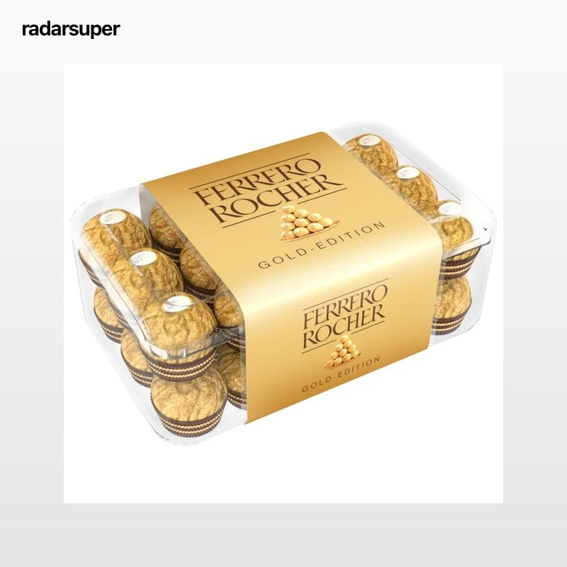 FERRERO ROCHER Bombones crujientes de chocolate con leche y avellanas 375 g.