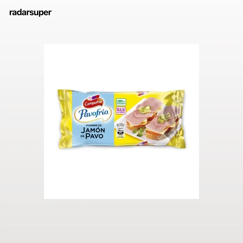 Fiambre de Jamón de pavo Campofrío - Pavofrío sin gluten sin lactosa 380 g.